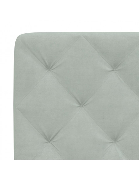 Giroletto con Testiera Grigio Chiaro 140x200 cm in Velluto