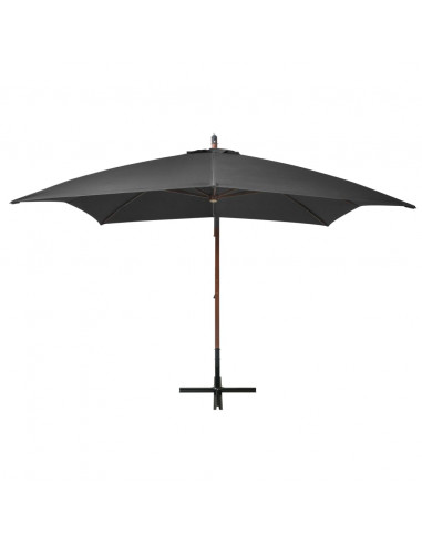 Ombrellone a Sbalzo Antracite 3x3 m Palo in Abete Massello