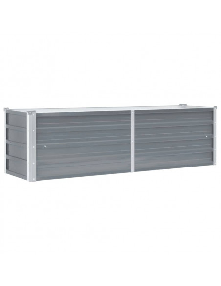 Letto Rialzato Giardino in Acciaio Zincato 160x40x45 cm Grigio