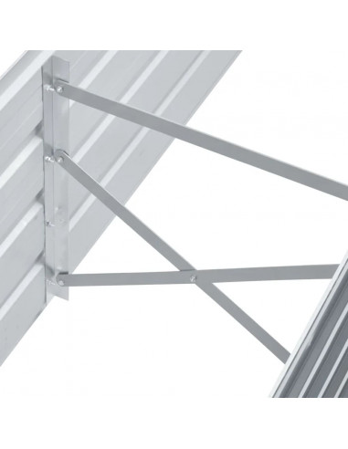 Letto Rialzato Giardino in Acciaio Zincato 160x40x45 cm Grigio