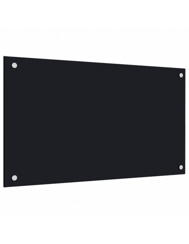 Paraschizzi per Cucina 2 pz Neri 70x60 cm in Vetro Temperato