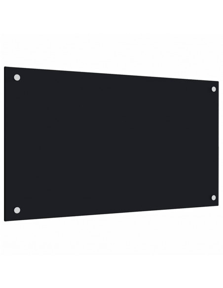 Paraschizzi per Cucina 2 pz Neri 70x60 cm in Vetro Temperato