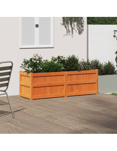Fioriera Giardino Marrone Cera 150x50x50 cm Legno Massello Pino