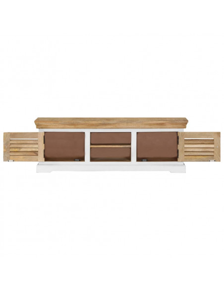 Mobile Porta TV 118x30x40 cm in Legno Massello di Mango
