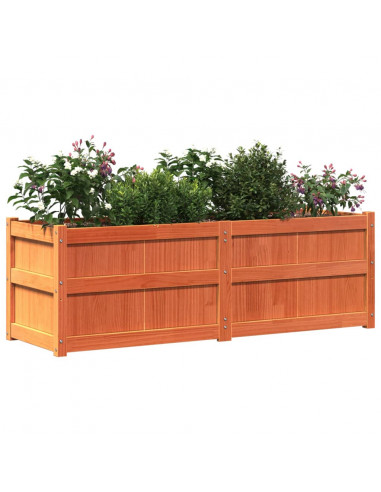 Fioriera Giardino Marrone Cera 150x50x50 cm Legno Massello Pino