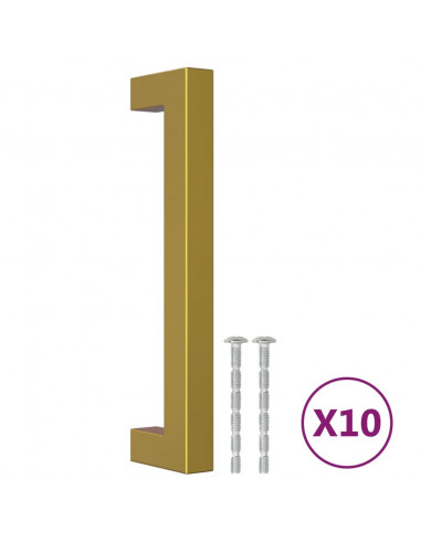 Maniglie per Mobili 10pz Oro 128mm in Acciaio Inox