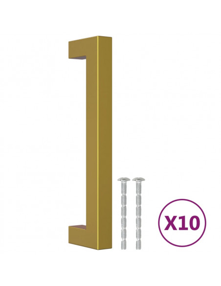 Maniglie per Mobili 10pz Oro 128mm in Acciaio Inox