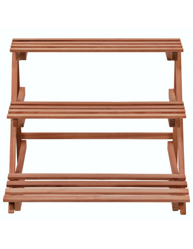 Piedistallo per Piante a 3 Mensole in Legno di Cedro 48x45x40cm