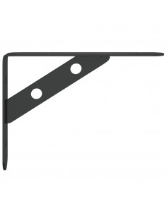 Staffe per Mensola 4 pz 15x2,5x11,5 cm in Acciaio Inox Nero