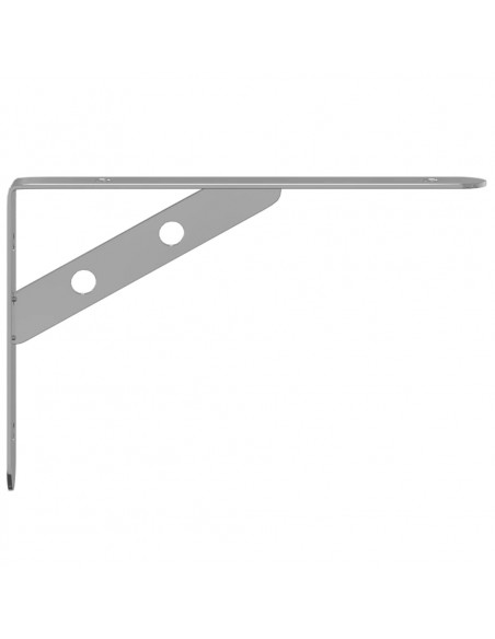 Staffe per Mensola 4 pz 20x2,5x14 cm in Acciaio Inox Argento