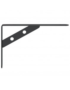 Staffe per Mensola 4 pz 20x2,5x14 cm in Acciaio Inox Nero