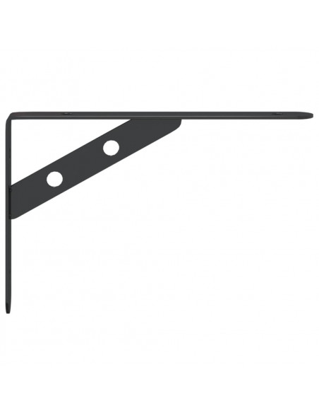 Staffe per Mensola 4 pz 20x2,5x14 cm in Acciaio Inox Nero