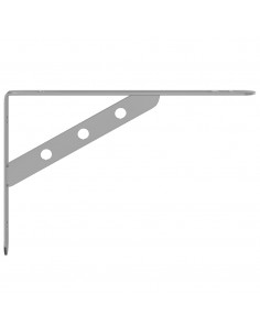 Staffe per Mensola 4 pz 23,5x2,5x15,5cm in Acciaio Inox Argento