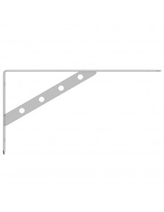 Staffe per Mensola 4 pz 30x2,5x15,5 cm in Acciaio Inox Argento