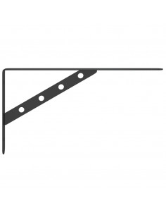 Staffe per Mensola 4 pz 30x2,5x15,5 cm in Acciaio Inox Nero