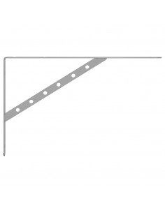 Staffe per Mensola 4 pz 40x2,5x25 cm in Acciaio Inox Argento