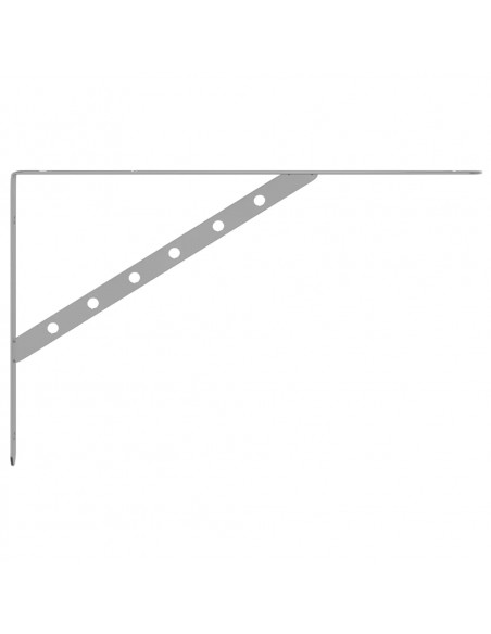 Staffe per Mensola 4 pz 40x2,5x25 cm in Acciaio Inox Argento