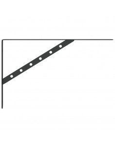 Staffe per Mensola 4 pz 40x2,5x25 cm in Acciaio Inox Nero