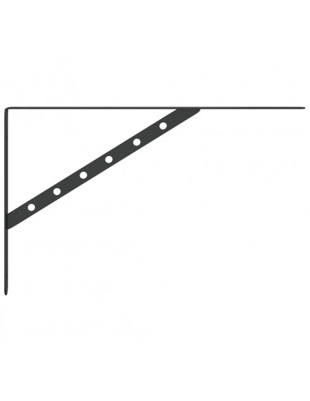 Staffe per Mensola 4 pz 40x2,5x25 cm in Acciaio Inox Nero