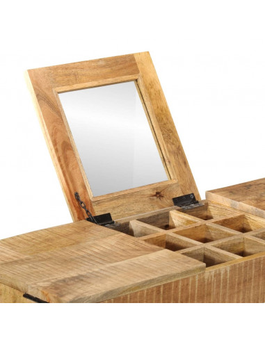 Toeletta 105x35x75cm Legno Massello Mango Grezzo e Ferro