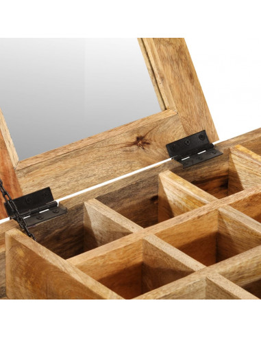 Toeletta 105x35x75cm Legno Massello Mango Grezzo e Ferro