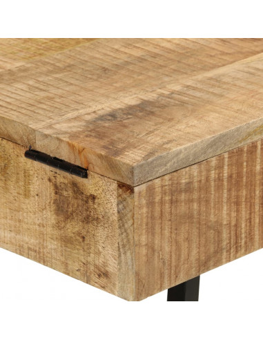 Toeletta 105x35x75cm Legno Massello Mango Grezzo e Ferro