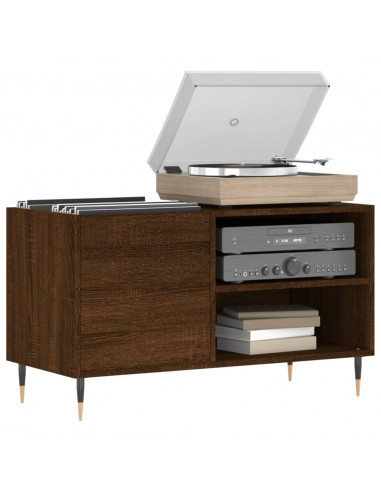 Mobile Porta Dischi Rovere Marrone 85x38x48cm Legno Multistrato