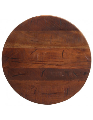 Piano per Tavolo Ø 50x2,5 cm Rotondo Legno Massello di Recupero