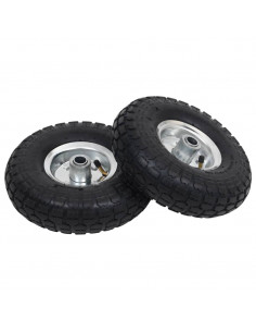 Ruote Carrello a Mano 2 pz in Gomma 4.10/3.50-4 (260x83) 2