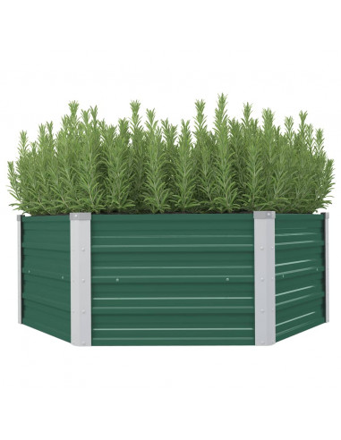 Letto di Coltura Rialzato 129x129x46 cm Acciaio Zincato Verde