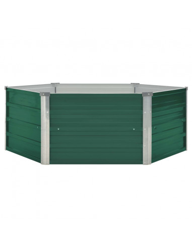 Letto di Coltura Rialzato 129x129x46 cm Acciaio Zincato Verde