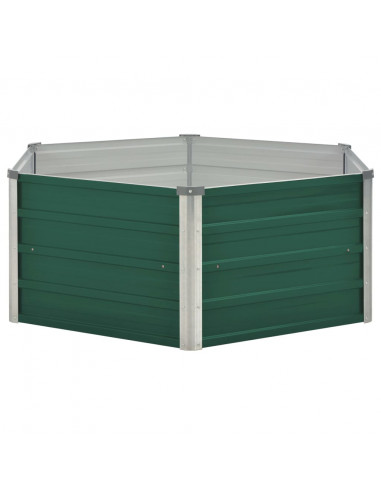 Letto di Coltura Rialzato 129x129x46 cm Acciaio Zincato Verde