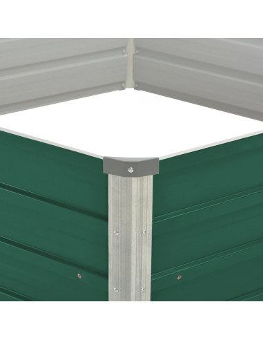 Letto di Coltura Rialzato 129x129x46 cm Acciaio Zincato Verde