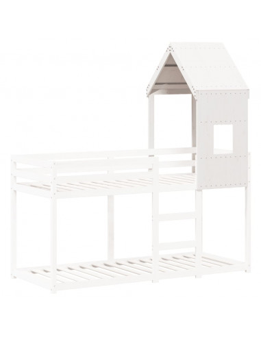 Tetto per Letto Bambini Bianco 60x89x134,5 Legno Massello Pino