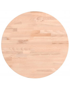 Piano per Tavolo Ø40x2,5 cm Rotondo in Legno Massello di Faggio 2