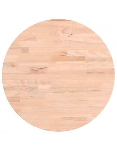 Piano per Tavolo Ø40x2,5 cm Rotondo in Legno Massello di Faggio