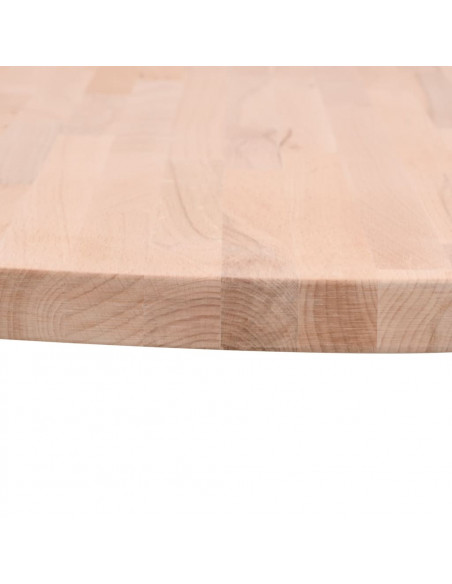 Piano per Tavolo Ø40x2,5 cm Rotondo in Legno Massello di Faggio