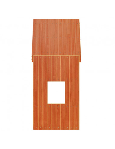 Tetto Letto Bambini Marrone Cera 60x99x139,5 cm Massello Pino