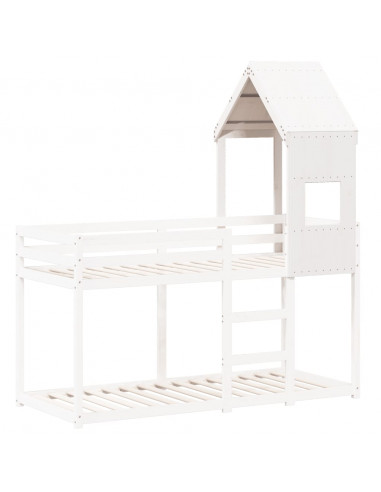 Tetto per Letto Bambini Bianco 55x99x139,5 Legno Massello Pino