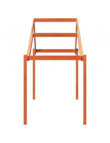 Tetto Letto Bambini Marrone Cera 213x95,5x144,5cm Massello Pino