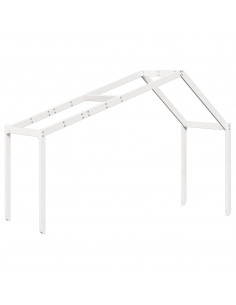 Tetto Letto Bambini Bianco 203x95,5x142 cm Legno Massello Pino 2