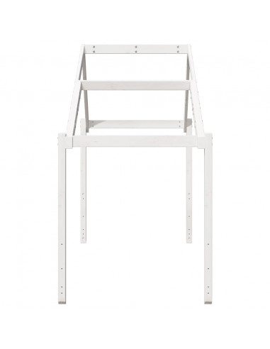 Tetto Letto Bambini Bianco 203x95,5x142 cm Legno Massello Pino