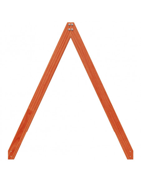 Tetto Letto Bambini Marrone Cera 199x80,5x88 cm Massello Pino