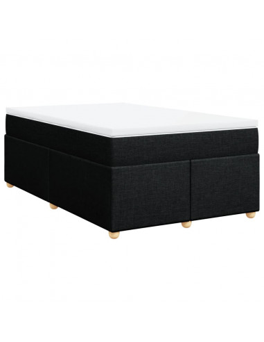 Giroletto a Molle con Materasso Nero 120x200 cm in Tessuto