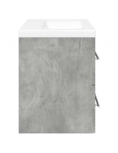 Set Mobili da Bagno 2 pz Grigio Cemento in Legno Multistrato