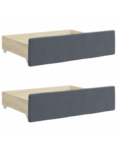 Divano Letto Estraibile Cassetti Grigio Scuro 80x200cm Velluto