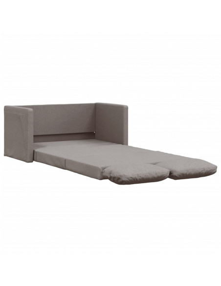 Divano Letto da Terra 2 in 1 Tortora 112x174x55 cm Tessuto