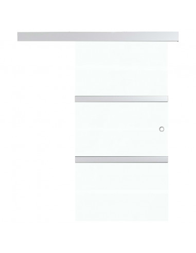 Porta Scorrevole in Vetro ESG e Alluminio 90x205cm Argento