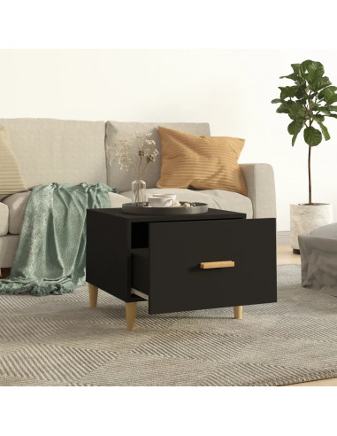 Tavolino da Salotto Nero 50x50x40 cm in Legno Multistrato