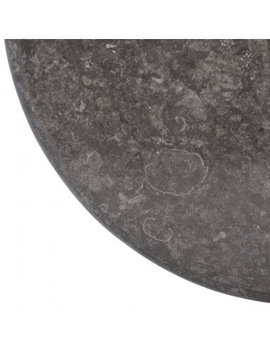Piano per Tavolo Nero Ø60x2,5 cm in Marmo